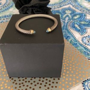 David Yurman Bracelet with Blue Topaz and 14K Gold